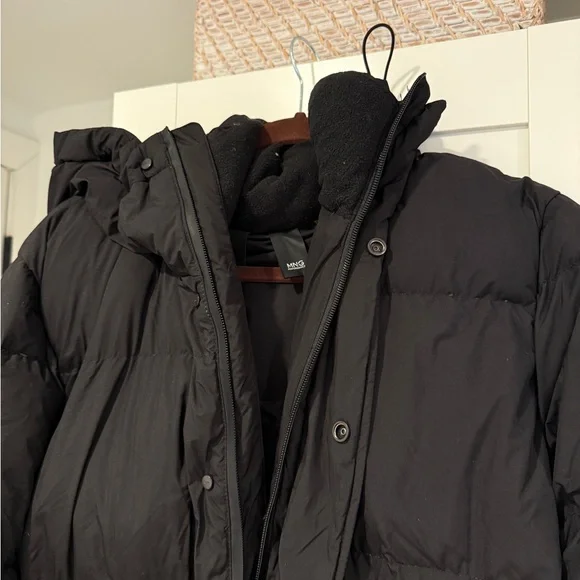 Men’s Mango Black Puffer Coat - Picture 4 of 7